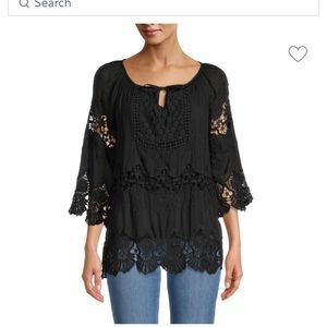 Crochet Silk Peasant Top